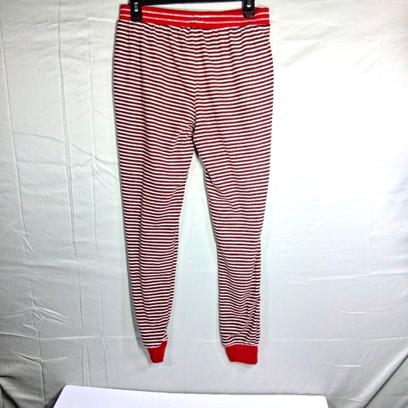 Women's Size PS Cozy Jockey Red & White Striped Tie Cuffed Pajama/Sleep Pants - Picture 9 of 9